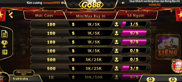 Liêng Tại Go88 Sảnh Game Bài Kịch Tính Dành Cho Các Tín Đồ Đỏ Đen