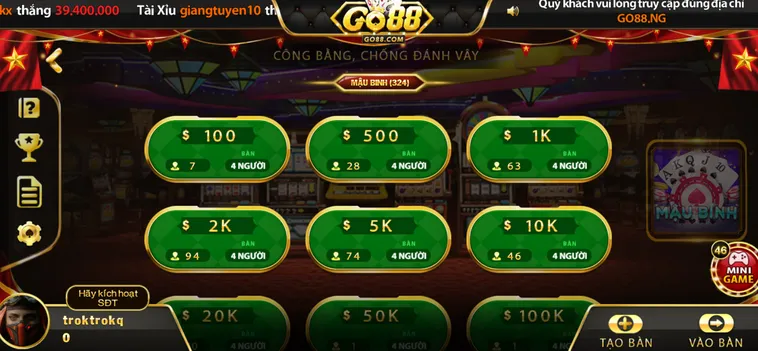 Mậu Binh Tại Go88 Sảnh Game Bài Đẳng Cấp Với Chiến Thuật Xếp Bài Đỉnh Cao