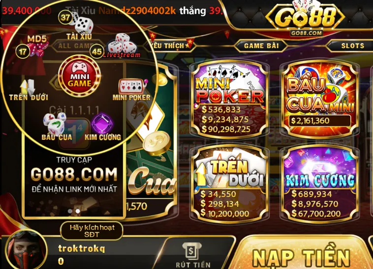 Danh Mục Trò Chơi Tại Sảnh Minigame Go88 Đẳng Cấp Với Tỷ Lệ Thưởng Cực Kỳ Hấp Dẫn