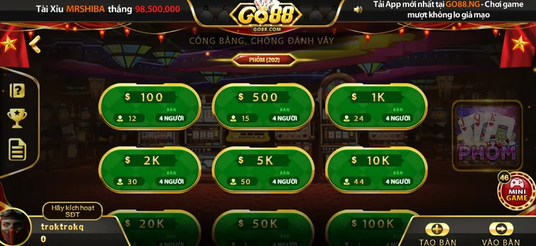 Phỏm Tại Go88 Sảnh Game Bài Đỉnh Cao Dành Cho Các Cao Thủ Lão Luyện