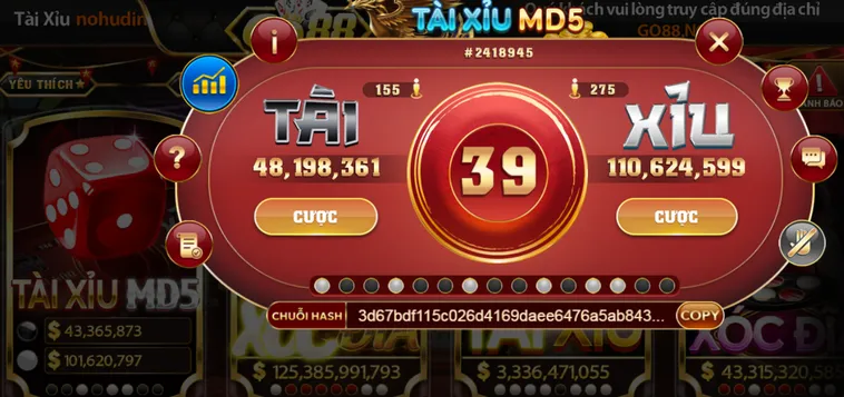 Khám Phá Công Nghệ Casino Tài Xỉu MD5 Tại Go88 Với Kết Quả Minh Bạch Tuyệt Đối