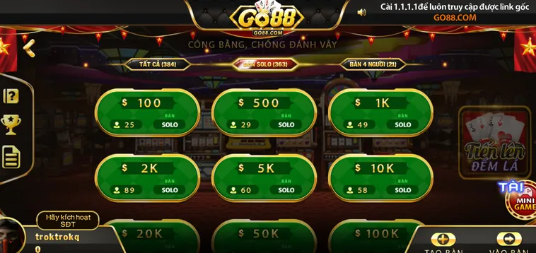 Thử Thách Bản Lĩnh Cùng Siêu Phẩm Tiến Lên Đếm Lá Tại Go88 Đỉnh Cao