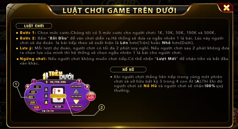 Siêu Phẩm Minigame Trên Dưới Tại Go88 Lối Chơi Đơn Giản Thắng Tiền Triệu
