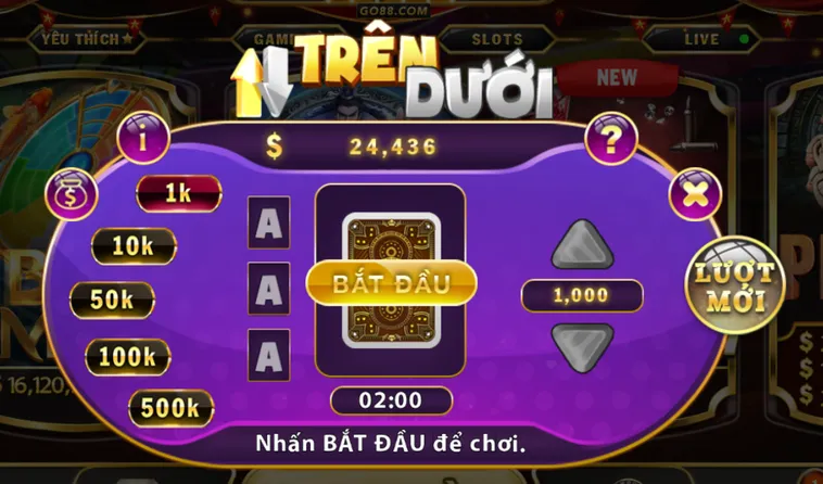 Siêu Phẩm Minigame Trên Dưới Tại Go88 Lối Chơi Đơn Giản Thắng Tiền Triệu