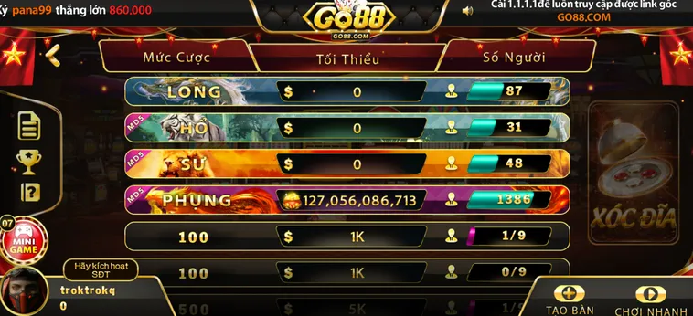 Trải Nghiệm Đỉnh Cao Với Tựa Game Casino Xóc Đĩa Tại Go88 Uy Tín